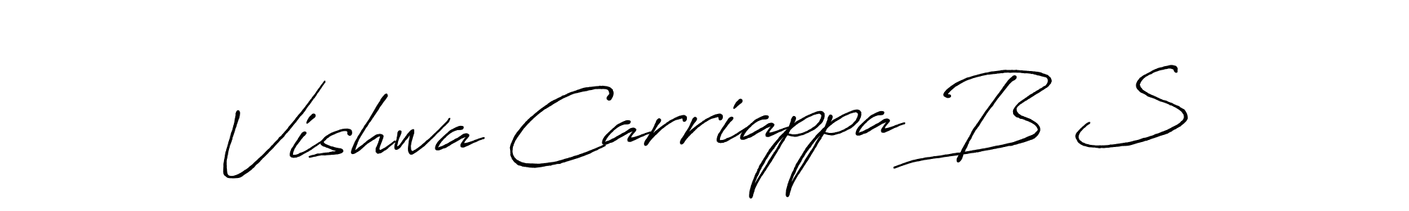 Similarly Antro_Vectra_Bolder is the best handwritten signature design. Signature creator online .You can use it as an online autograph creator for name Vishwa Carriappa B S. Vishwa Carriappa B S signature style 7 images and pictures png
