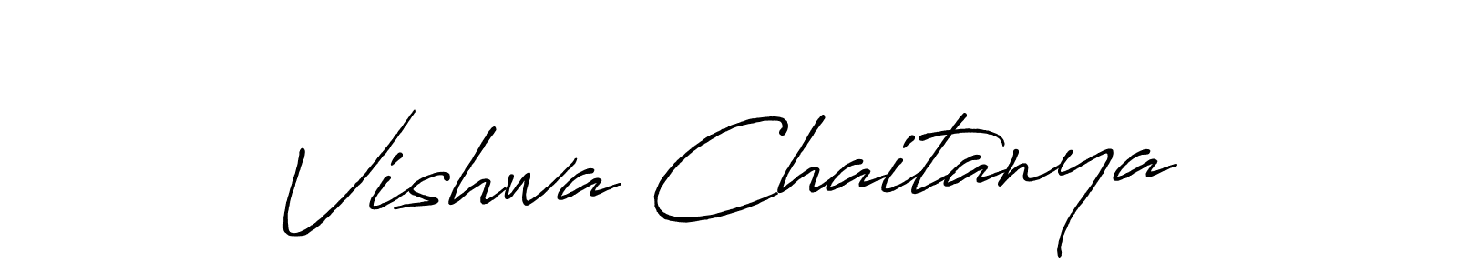 Make a beautiful signature design for name Vishwa Chaitanya. With this signature (Antro_Vectra_Bolder) style, you can create a handwritten signature for free. Vishwa Chaitanya signature style 7 images and pictures png