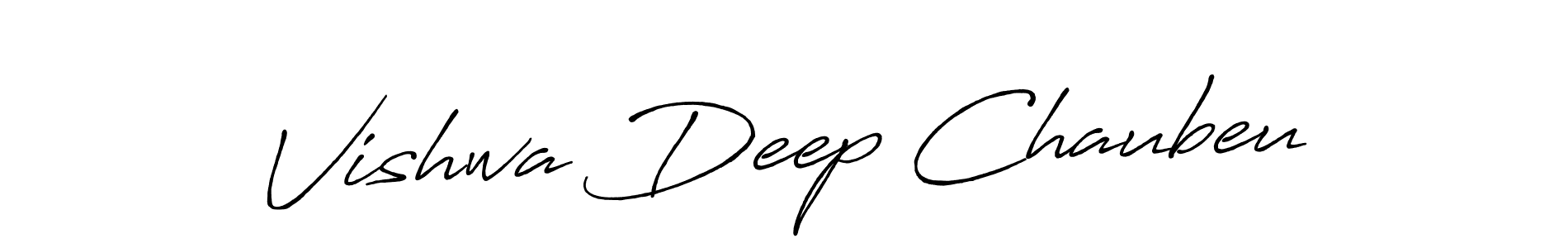 Vishwa Deep Chaubeu stylish signature style. Best Handwritten Sign (Antro_Vectra_Bolder) for my name. Handwritten Signature Collection Ideas for my name Vishwa Deep Chaubeu. Vishwa Deep Chaubeu signature style 7 images and pictures png