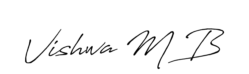 How to make Vishwa M B signature? Antro_Vectra_Bolder is a professional autograph style. Create handwritten signature for Vishwa M B name. Vishwa M B signature style 7 images and pictures png