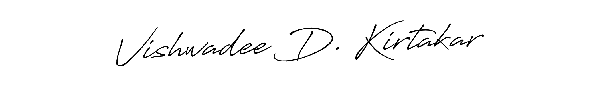 Vishwadee D. Kirtakar stylish signature style. Best Handwritten Sign (Antro_Vectra_Bolder) for my name. Handwritten Signature Collection Ideas for my name Vishwadee D. Kirtakar. Vishwadee D. Kirtakar signature style 7 images and pictures png