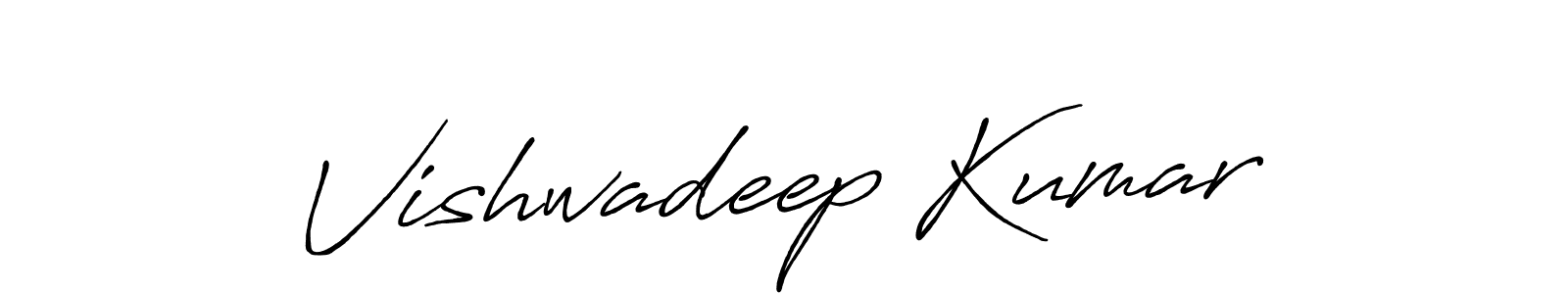 Use a signature maker to create a handwritten signature online. With this signature software, you can design (Antro_Vectra_Bolder) your own signature for name Vishwadeep Kumar. Vishwadeep Kumar signature style 7 images and pictures png