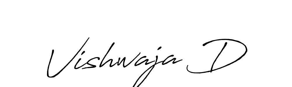 Use a signature maker to create a handwritten signature online. With this signature software, you can design (Antro_Vectra_Bolder) your own signature for name Vishwaja D. Vishwaja D signature style 7 images and pictures png