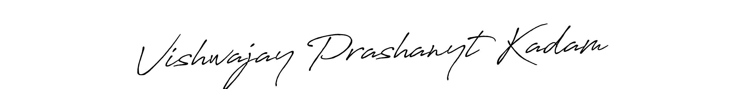 Create a beautiful signature design for name Vishwajay Prashanyt Kadam. With this signature (Antro_Vectra_Bolder) fonts, you can make a handwritten signature for free. Vishwajay Prashanyt Kadam signature style 7 images and pictures png