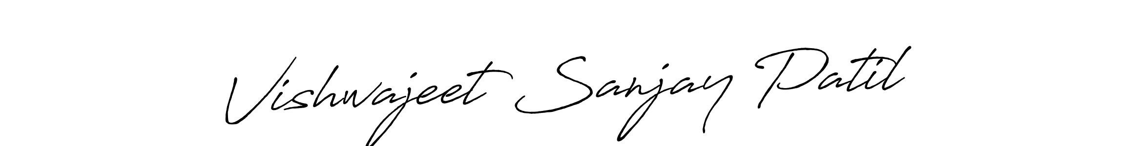 Create a beautiful signature design for name Vishwajeet Sanjay Patil. With this signature (Antro_Vectra_Bolder) fonts, you can make a handwritten signature for free. Vishwajeet Sanjay Patil signature style 7 images and pictures png