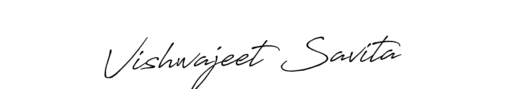 Create a beautiful signature design for name Vishwajeet Savita. With this signature (Antro_Vectra_Bolder) fonts, you can make a handwritten signature for free. Vishwajeet Savita signature style 7 images and pictures png