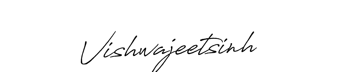 Create a beautiful signature design for name Vishwajeetsinh. With this signature (Antro_Vectra_Bolder) fonts, you can make a handwritten signature for free. Vishwajeetsinh signature style 7 images and pictures png