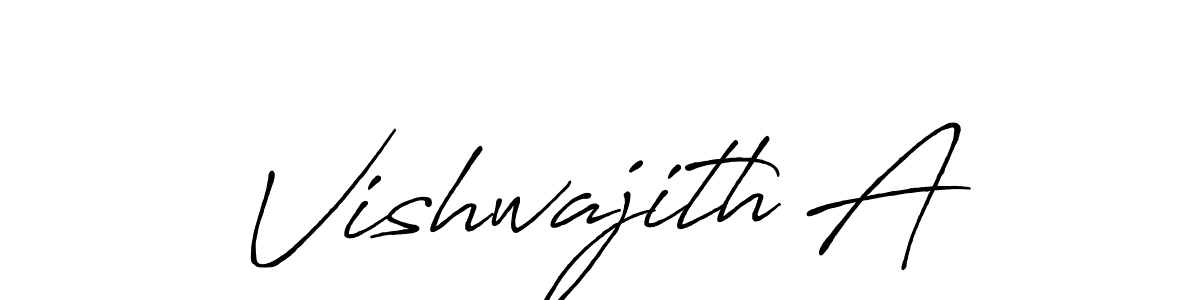 Vishwajith A stylish signature style. Best Handwritten Sign (Antro_Vectra_Bolder) for my name. Handwritten Signature Collection Ideas for my name Vishwajith A. Vishwajith A signature style 7 images and pictures png