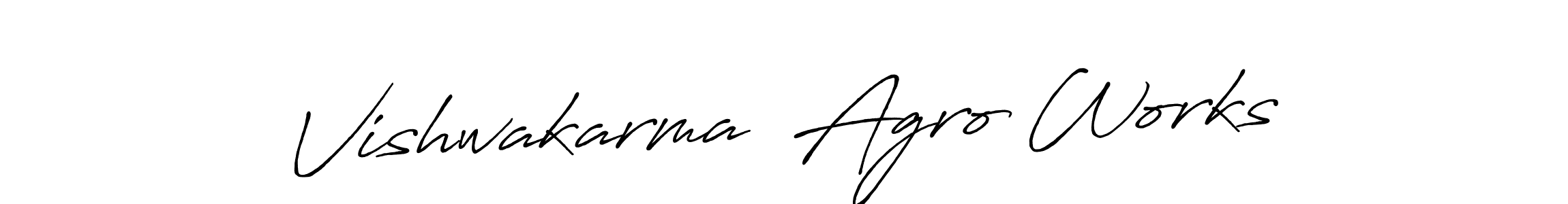 Also we have Vishwakarma  Agro Works name is the best signature style. Create professional handwritten signature collection using Antro_Vectra_Bolder autograph style. Vishwakarma  Agro Works signature style 7 images and pictures png