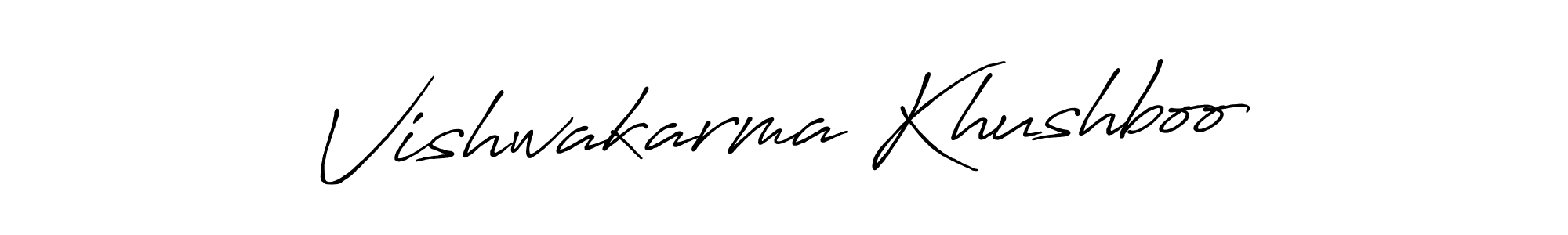 Use a signature maker to create a handwritten signature online. With this signature software, you can design (Antro_Vectra_Bolder) your own signature for name Vishwakarma Khushboo. Vishwakarma Khushboo signature style 7 images and pictures png