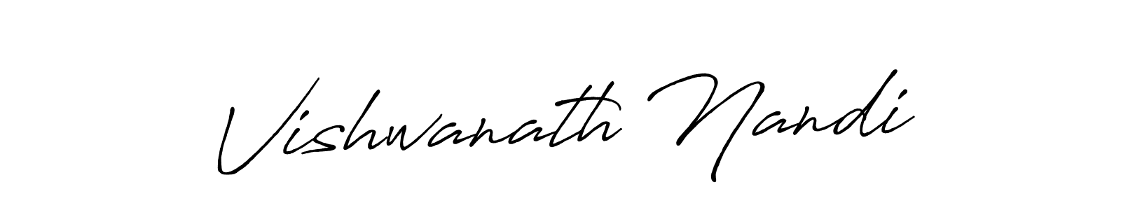 How to make Vishwanath Nandi name signature. Use Antro_Vectra_Bolder style for creating short signs online. This is the latest handwritten sign. Vishwanath Nandi signature style 7 images and pictures png
