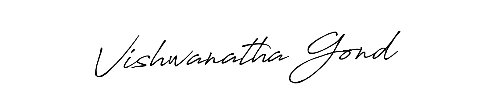 Create a beautiful signature design for name Vishwanatha Gond. With this signature (Antro_Vectra_Bolder) fonts, you can make a handwritten signature for free. Vishwanatha Gond signature style 7 images and pictures png