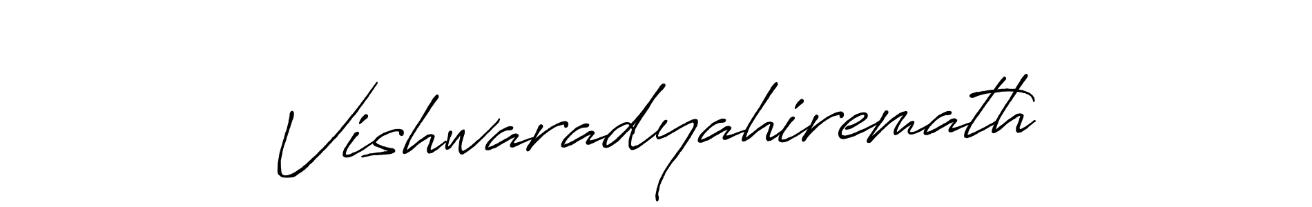 Create a beautiful signature design for name Vishwaradyahiremath. With this signature (Antro_Vectra_Bolder) fonts, you can make a handwritten signature for free. Vishwaradyahiremath signature style 7 images and pictures png