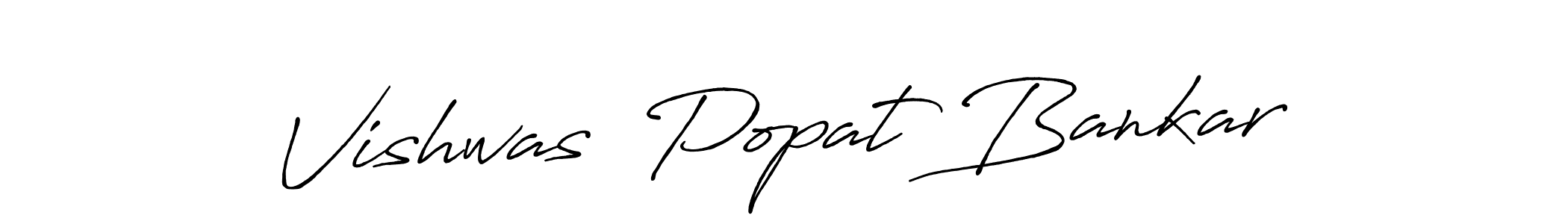 You can use this online signature creator to create a handwritten signature for the name Vishwas  Popat Bankar. This is the best online autograph maker. Vishwas  Popat Bankar signature style 7 images and pictures png