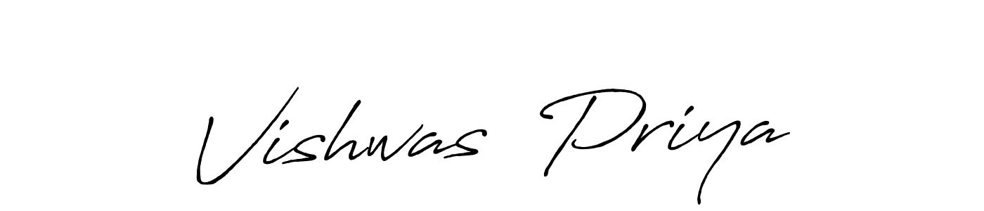 Make a beautiful signature design for name Vishwas  Priya. With this signature (Antro_Vectra_Bolder) style, you can create a handwritten signature for free. Vishwas  Priya signature style 7 images and pictures png