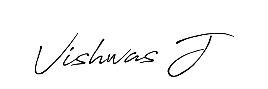 Make a beautiful signature design for name Vishwas J. With this signature (Antro_Vectra_Bolder) style, you can create a handwritten signature for free. Vishwas J signature style 7 images and pictures png
