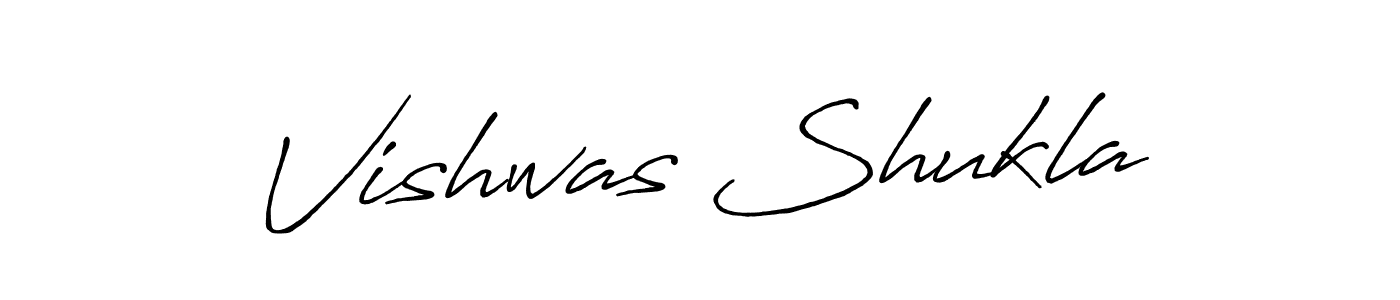 Create a beautiful signature design for name Vishwas Shukla. With this signature (Antro_Vectra_Bolder) fonts, you can make a handwritten signature for free. Vishwas Shukla signature style 7 images and pictures png