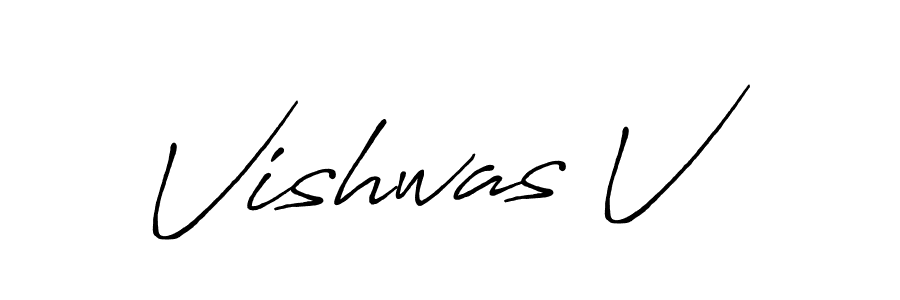 It looks lik you need a new signature style for name Vishwas V. Design unique handwritten (Antro_Vectra_Bolder) signature with our free signature maker in just a few clicks. Vishwas V signature style 7 images and pictures png