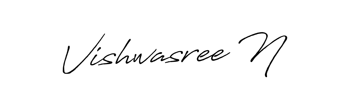 You should practise on your own different ways (Antro_Vectra_Bolder) to write your name (Vishwasree N) in signature. don't let someone else do it for you. Vishwasree N signature style 7 images and pictures png