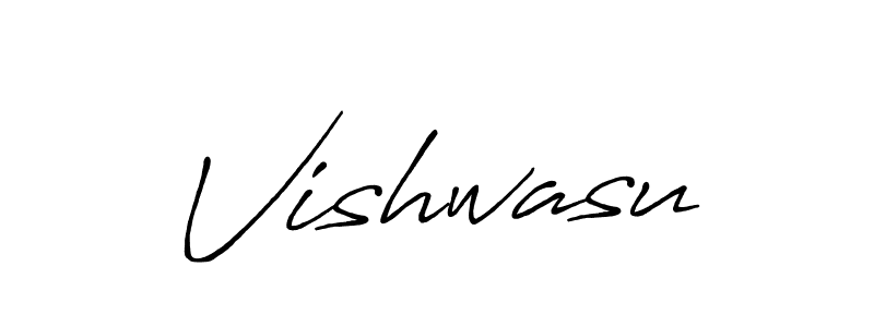 Use a signature maker to create a handwritten signature online. With this signature software, you can design (Antro_Vectra_Bolder) your own signature for name Vishwasu. Vishwasu signature style 7 images and pictures png