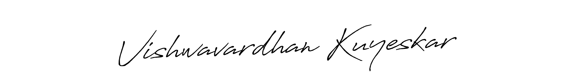Antro_Vectra_Bolder is a professional signature style that is perfect for those who want to add a touch of class to their signature. It is also a great choice for those who want to make their signature more unique. Get Vishwavardhan Kuyeskar name to fancy signature for free. Vishwavardhan Kuyeskar signature style 7 images and pictures png