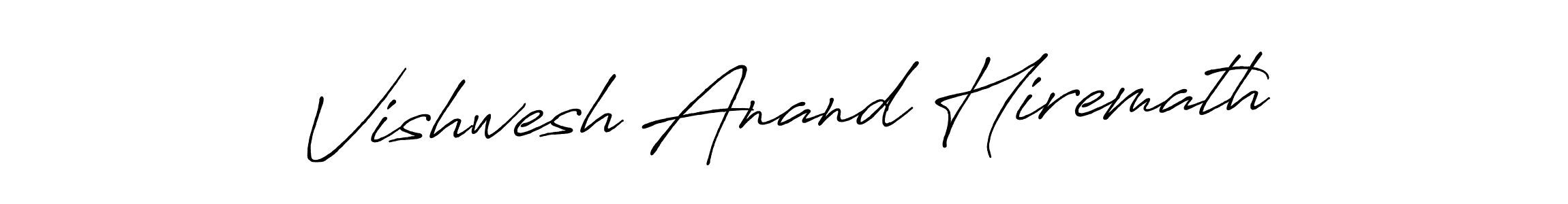 Antro_Vectra_Bolder is a professional signature style that is perfect for those who want to add a touch of class to their signature. It is also a great choice for those who want to make their signature more unique. Get Vishwesh Anand Hiremath name to fancy signature for free. Vishwesh Anand Hiremath signature style 7 images and pictures png