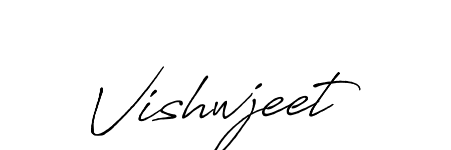 Make a beautiful signature design for name Vishwjeet. With this signature (Antro_Vectra_Bolder) style, you can create a handwritten signature for free. Vishwjeet signature style 7 images and pictures png