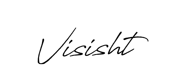 Use a signature maker to create a handwritten signature online. With this signature software, you can design (Antro_Vectra_Bolder) your own signature for name Visisht. Visisht signature style 7 images and pictures png