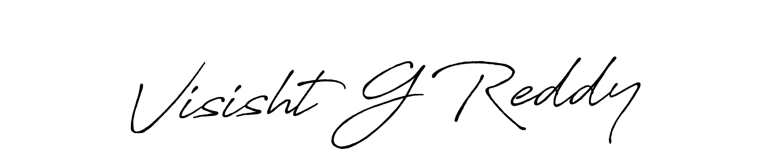 Visisht G Reddy stylish signature style. Best Handwritten Sign (Antro_Vectra_Bolder) for my name. Handwritten Signature Collection Ideas for my name Visisht G Reddy. Visisht G Reddy signature style 7 images and pictures png