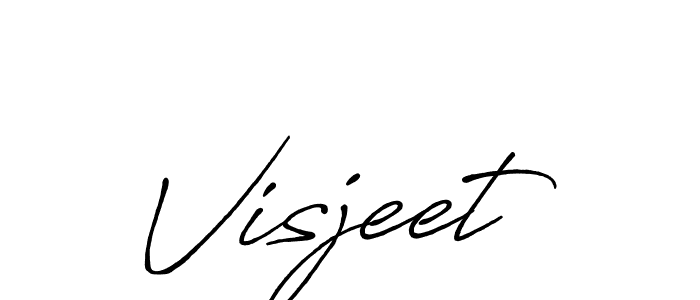 How to make Visjeet name signature. Use Antro_Vectra_Bolder style for creating short signs online. This is the latest handwritten sign. Visjeet signature style 7 images and pictures png