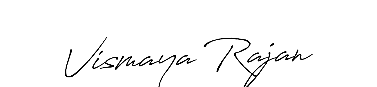 How to make Vismaya Rajan signature? Antro_Vectra_Bolder is a professional autograph style. Create handwritten signature for Vismaya Rajan name. Vismaya Rajan signature style 7 images and pictures png