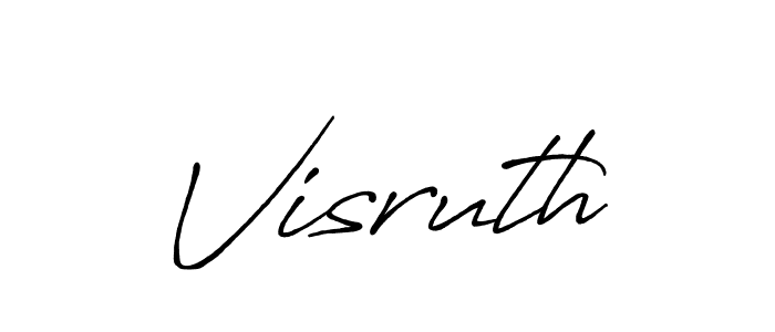 Use a signature maker to create a handwritten signature online. With this signature software, you can design (Antro_Vectra_Bolder) your own signature for name Visruth. Visruth signature style 7 images and pictures png