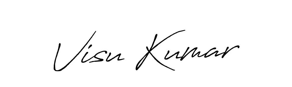 How to make Visu Kumar name signature. Use Antro_Vectra_Bolder style for creating short signs online. This is the latest handwritten sign. Visu Kumar signature style 7 images and pictures png