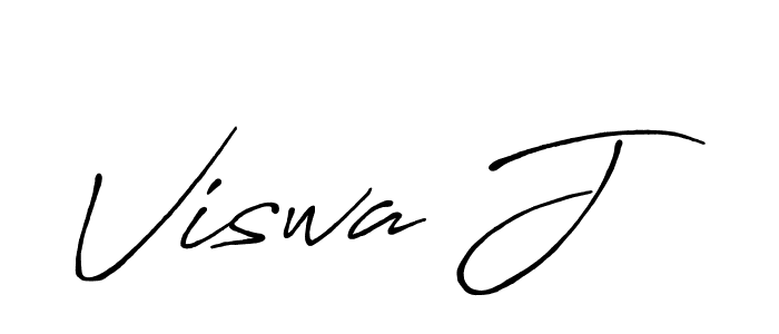 How to make Viswa J name signature. Use Antro_Vectra_Bolder style for creating short signs online. This is the latest handwritten sign. Viswa J signature style 7 images and pictures png