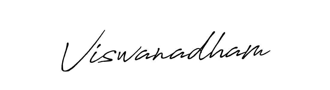 Use a signature maker to create a handwritten signature online. With this signature software, you can design (Antro_Vectra_Bolder) your own signature for name Viswanadham. Viswanadham signature style 7 images and pictures png