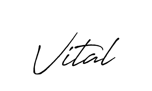 Use a signature maker to create a handwritten signature online. With this signature software, you can design (Antro_Vectra_Bolder) your own signature for name Vital. Vital signature style 7 images and pictures png