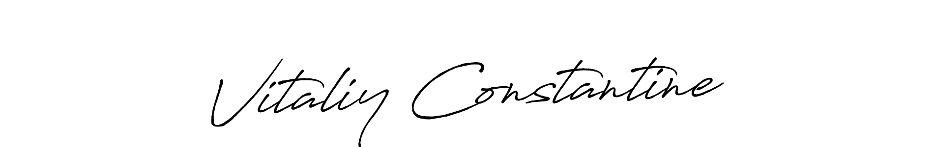 How to make Vitaliy Constantine signature? Antro_Vectra_Bolder is a professional autograph style. Create handwritten signature for Vitaliy Constantine name. Vitaliy Constantine signature style 7 images and pictures png