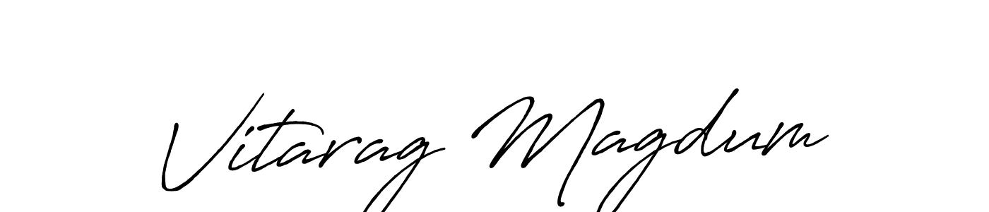 Make a beautiful signature design for name Vitarag Magdum. With this signature (Antro_Vectra_Bolder) style, you can create a handwritten signature for free. Vitarag Magdum signature style 7 images and pictures png