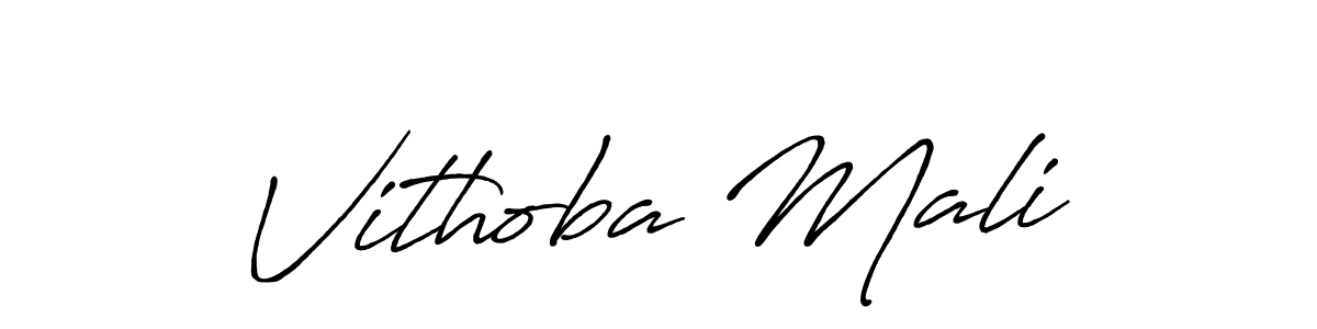 Use a signature maker to create a handwritten signature online. With this signature software, you can design (Antro_Vectra_Bolder) your own signature for name Vithoba Mali. Vithoba Mali signature style 7 images and pictures png