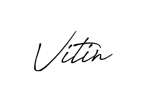 How to make Vitin name signature. Use Antro_Vectra_Bolder style for creating short signs online. This is the latest handwritten sign. Vitin signature style 7 images and pictures png