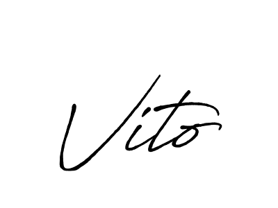 The best way (Antro_Vectra_Bolder) to make a short signature is to pick only two or three words in your name. The name Vito include a total of six letters. For converting this name. Vito signature style 7 images and pictures png