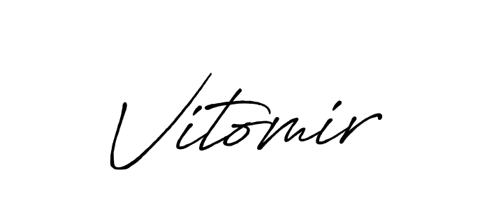 Create a beautiful signature design for name Vitomir. With this signature (Antro_Vectra_Bolder) fonts, you can make a handwritten signature for free. Vitomir signature style 7 images and pictures png