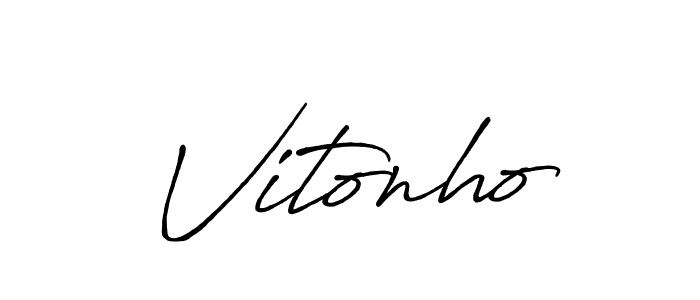 Vitonho stylish signature style. Best Handwritten Sign (Antro_Vectra_Bolder) for my name. Handwritten Signature Collection Ideas for my name Vitonho. Vitonho signature style 7 images and pictures png