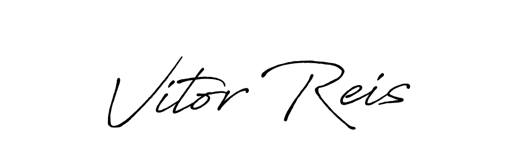 Create a beautiful signature design for name Vitor Reis. With this signature (Antro_Vectra_Bolder) fonts, you can make a handwritten signature for free. Vitor Reis signature style 7 images and pictures png