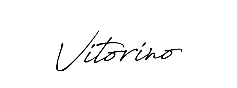 Vitorino stylish signature style. Best Handwritten Sign (Antro_Vectra_Bolder) for my name. Handwritten Signature Collection Ideas for my name Vitorino. Vitorino signature style 7 images and pictures png