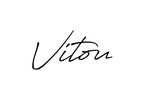 Vitou stylish signature style. Best Handwritten Sign (Antro_Vectra_Bolder) for my name. Handwritten Signature Collection Ideas for my name Vitou. Vitou signature style 7 images and pictures png