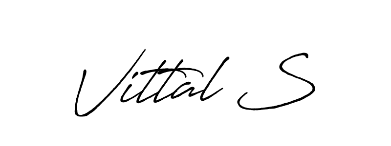 Create a beautiful signature design for name Vittal S. With this signature (Antro_Vectra_Bolder) fonts, you can make a handwritten signature for free. Vittal S signature style 7 images and pictures png