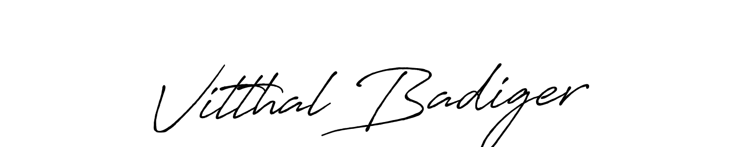 Create a beautiful signature design for name Vitthal Badiger. With this signature (Antro_Vectra_Bolder) fonts, you can make a handwritten signature for free. Vitthal Badiger signature style 7 images and pictures png