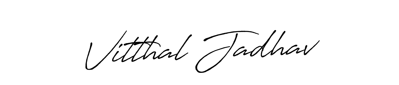 Make a beautiful signature design for name Vitthal Jadhav. With this signature (Antro_Vectra_Bolder) style, you can create a handwritten signature for free. Vitthal Jadhav signature style 7 images and pictures png