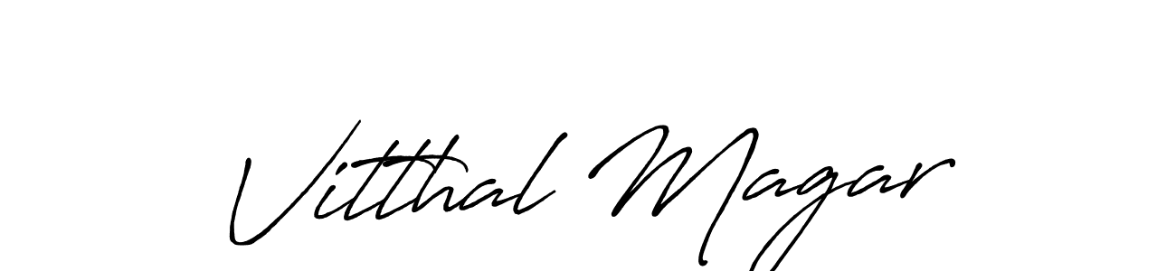Design your own signature with our free online signature maker. With this signature software, you can create a handwritten (Antro_Vectra_Bolder) signature for name Vitthal Magar. Vitthal Magar signature style 7 images and pictures png